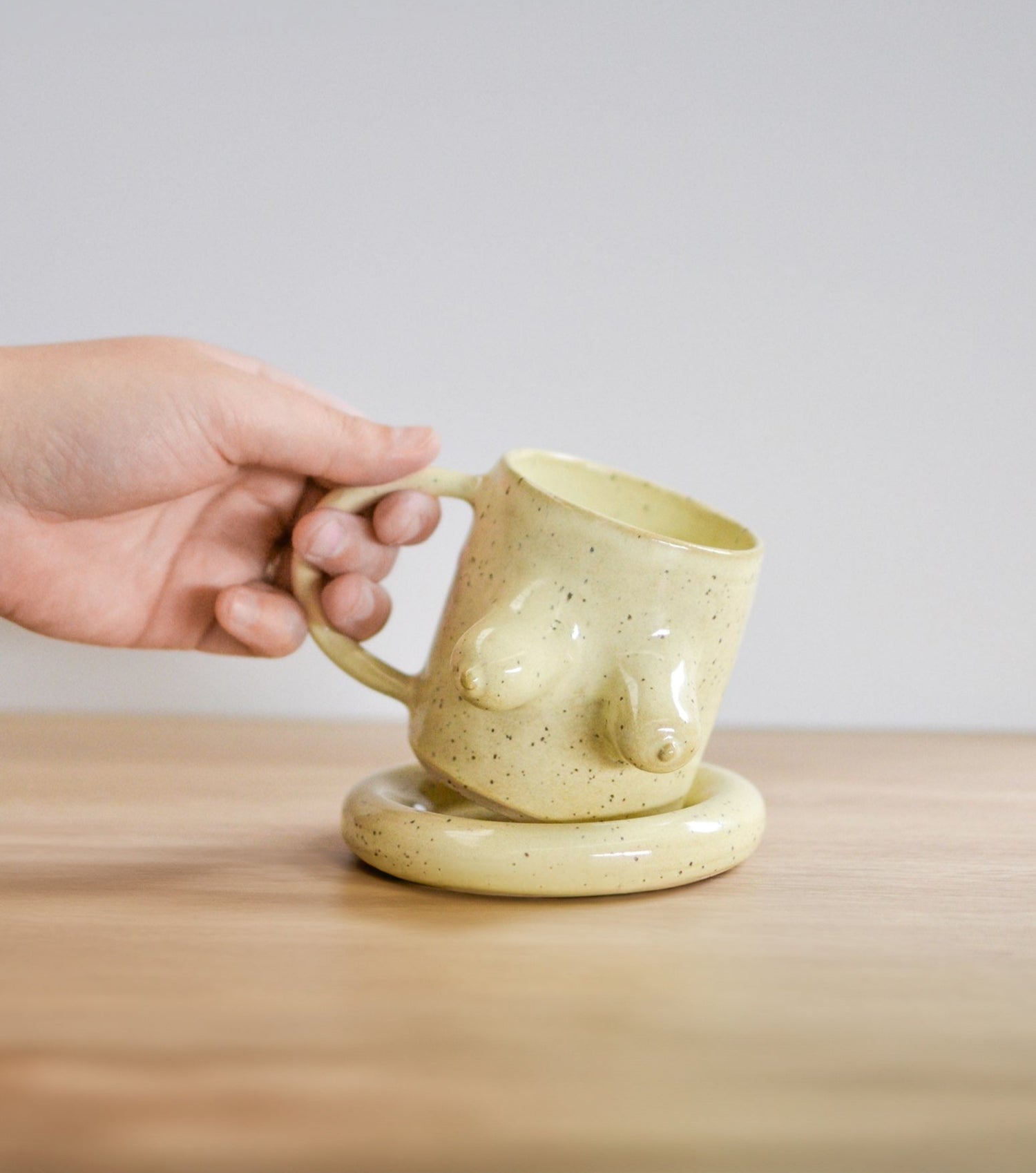NZ artisan boob mug for espresso lovers – handcrafted and unique