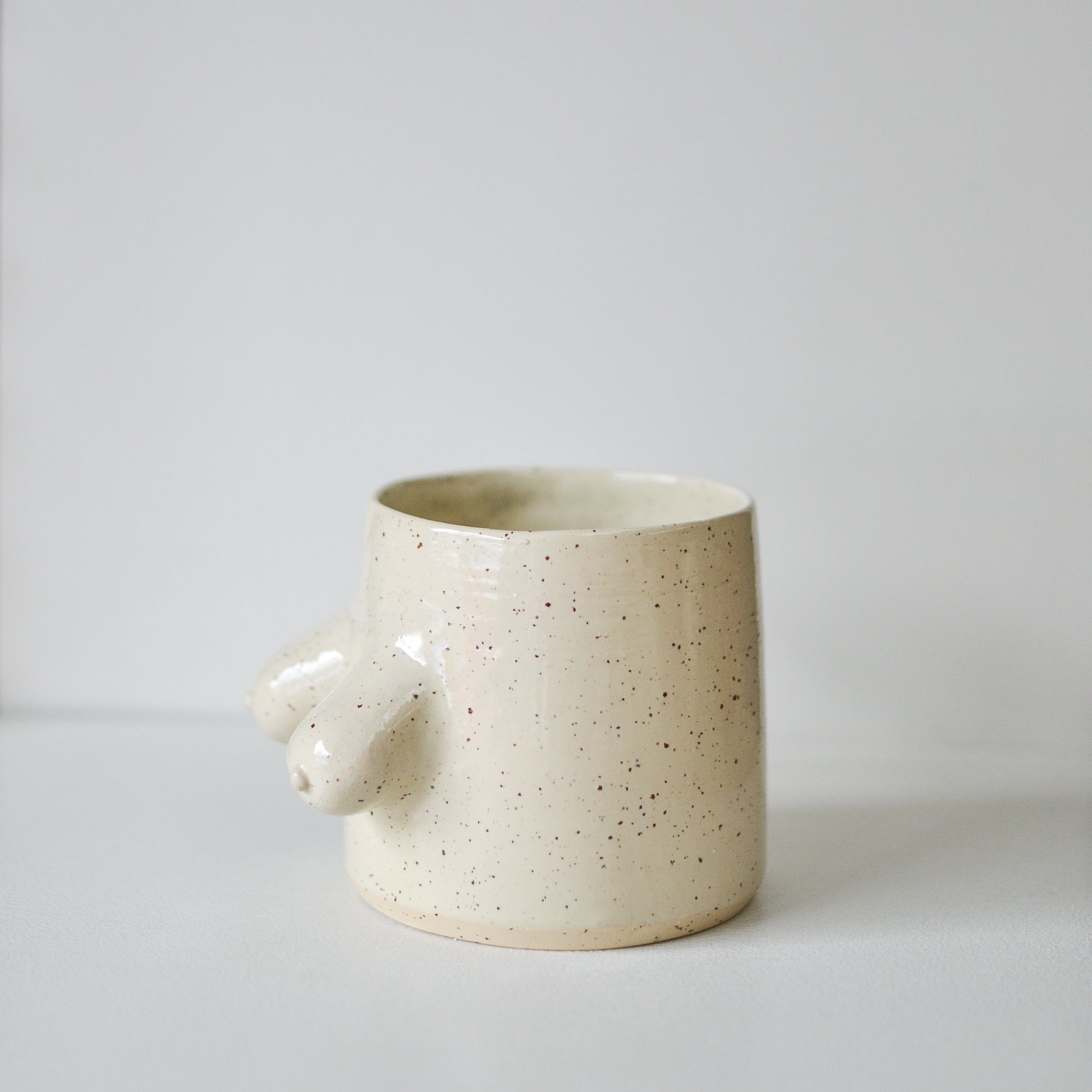 Handmade ceramic boob mug crafted in New Zealand