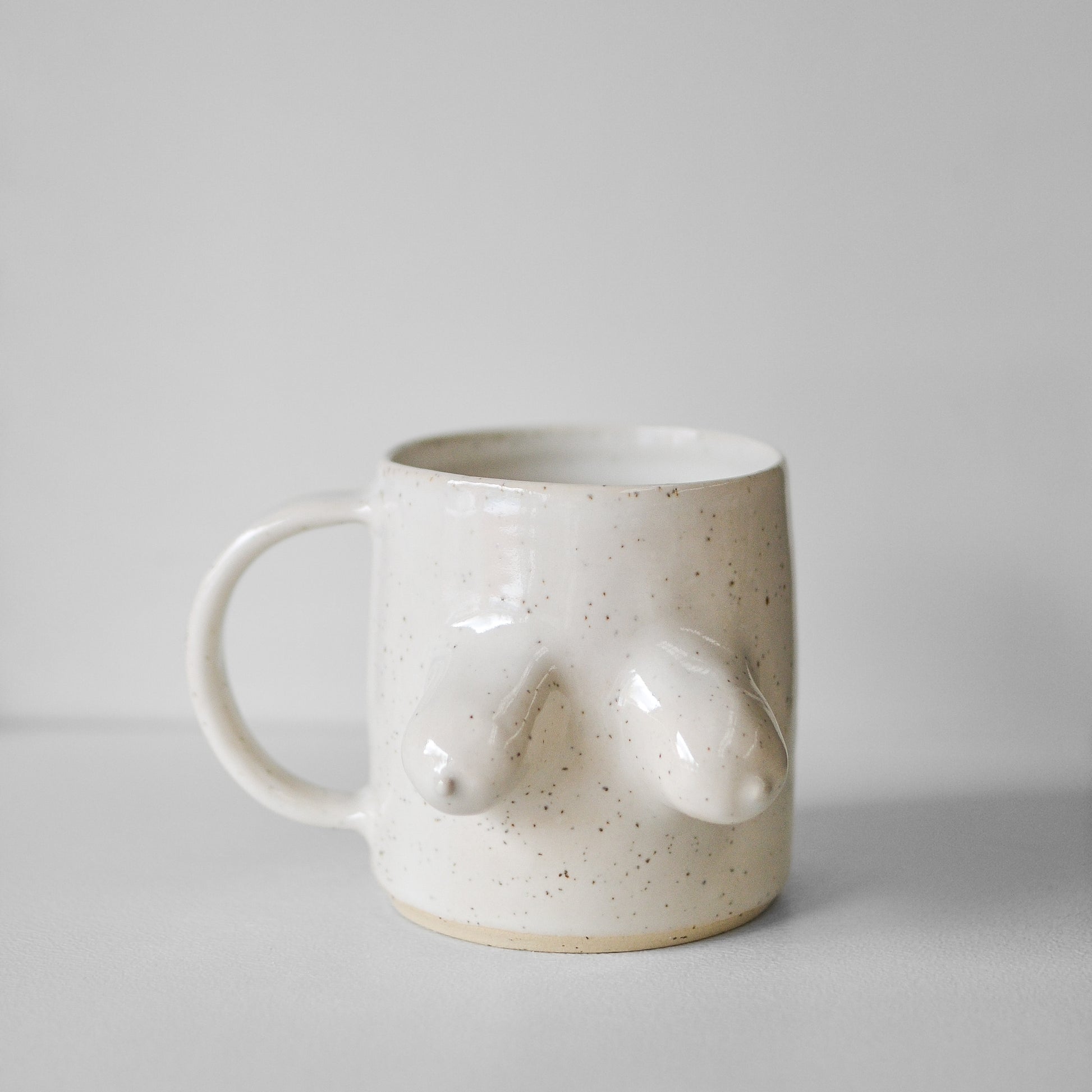 Handmade ceramic boob mug crafted in New Zealand