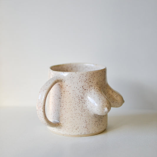 Handmade ceramic boob mug crafted in New Zealand