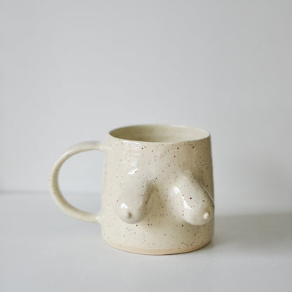Handmade ceramic boob mug crafted in New Zealand