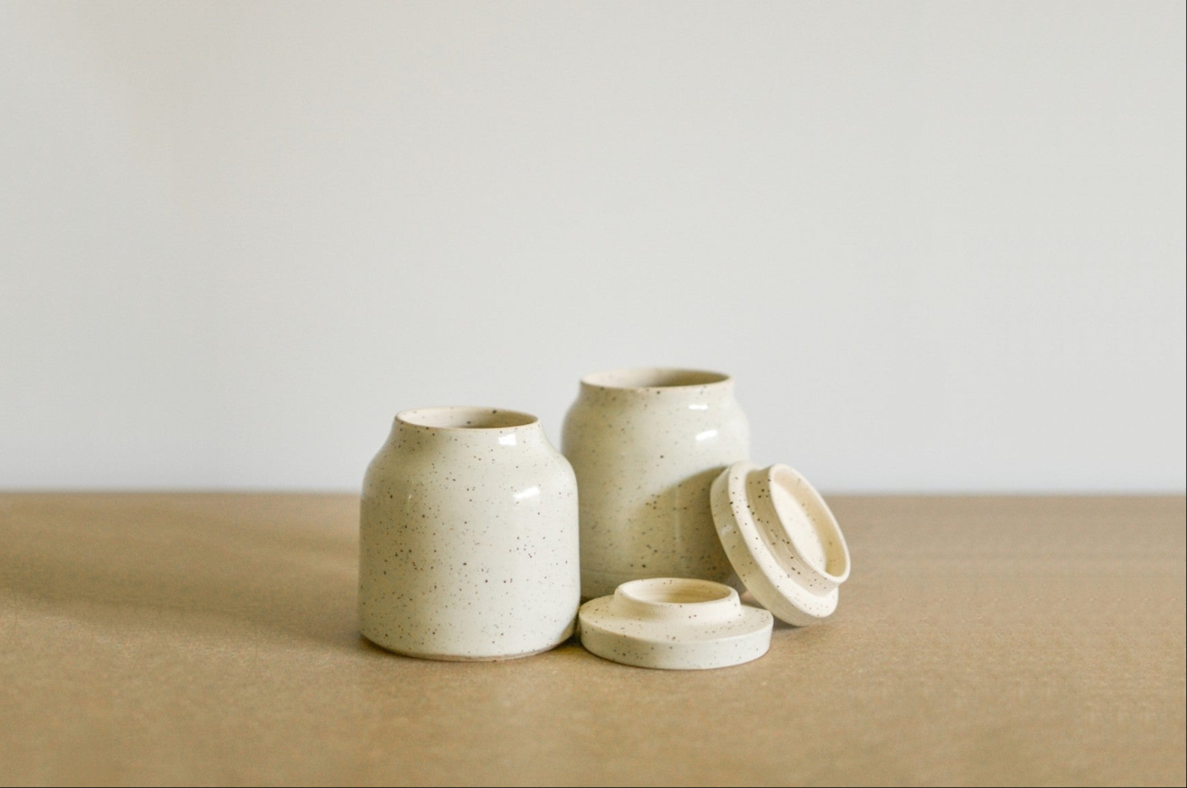NZ handcrafted ceramic jar for kitchen or home decor